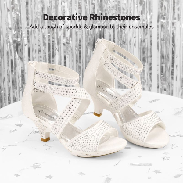 Girls Toddler Rhinestones Sandals - WHITE - 3